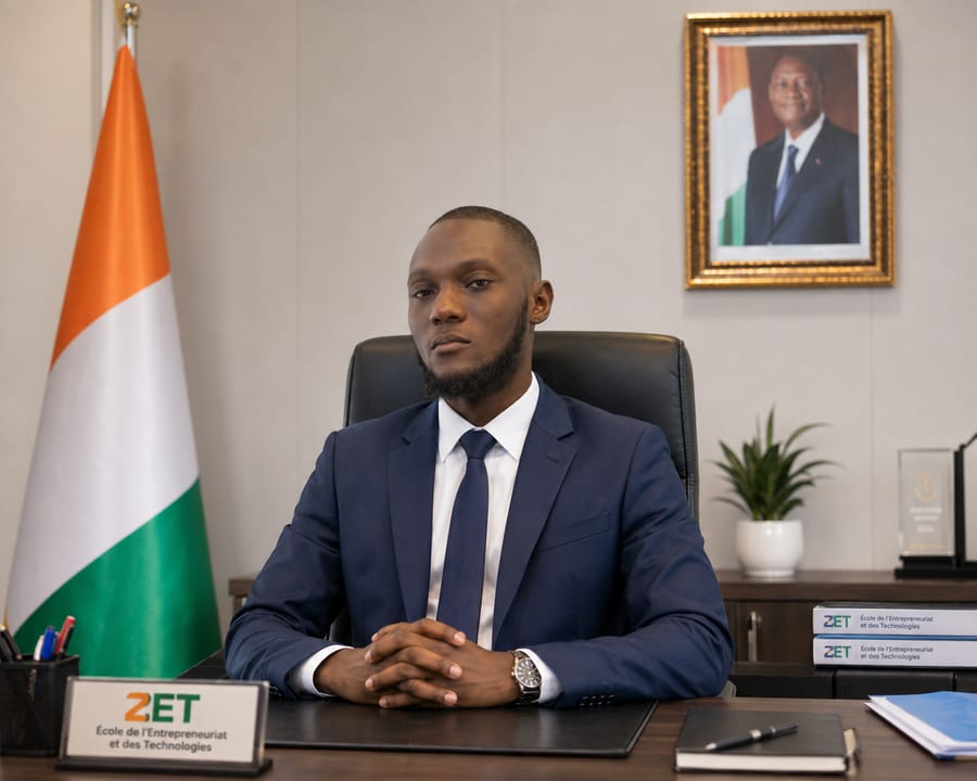 DIOMANDE Abdoul, Directeur des Études de l'École 2ET, dans son bureau